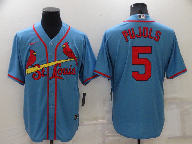 Men St.Louis Cardinals #5 Pujols Blue Game Nike 2022 MLB Jersey->st.louis cardinals->MLB Jersey